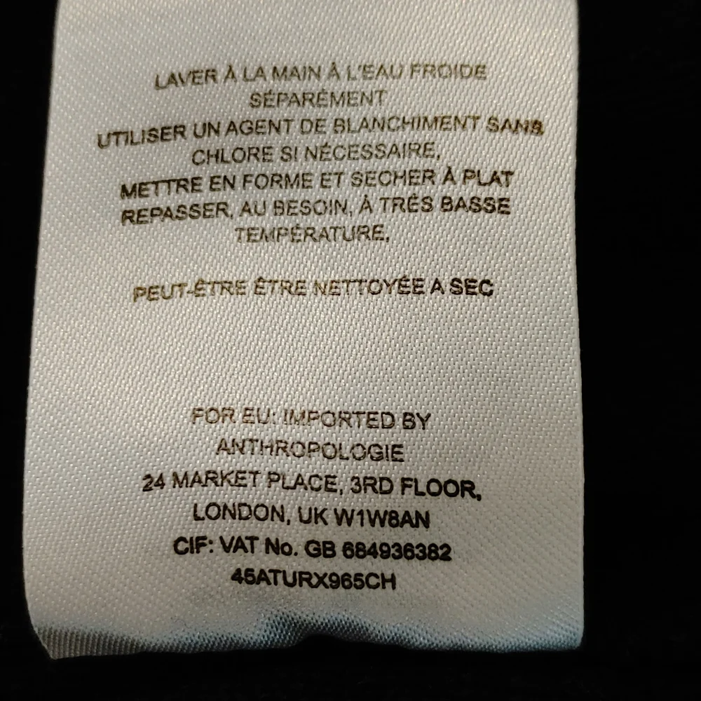 ANTHROPOLOGIE MOTH ASYMETRICAL OFF SHOULDER SWEATER, BLACK S - Picture 9 of 9